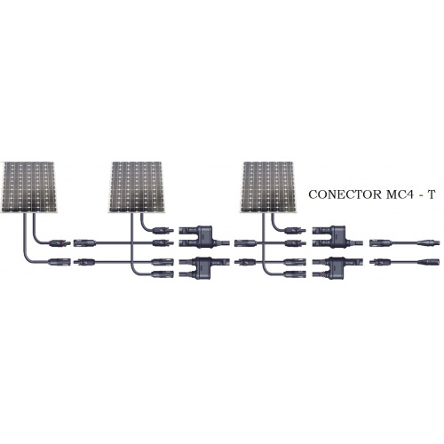 Conector cablu MC4 – T – 2 piese (mos si baba) 3
