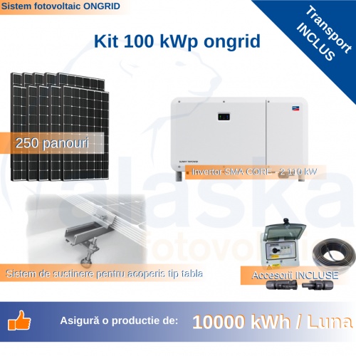 Sistem fotovoltaic ONGRID 100 kWp