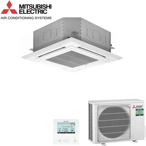 Aparat de aer conditionat tip caseta Mitsubishi Electric PLA-M140EA-PLP-6EA-PUZ-ZM140YKA-PAR-41MAA-J 46000 BTU SERIES P – 90X90 4-way, trifazat, cu panel si telecomanda cu fir